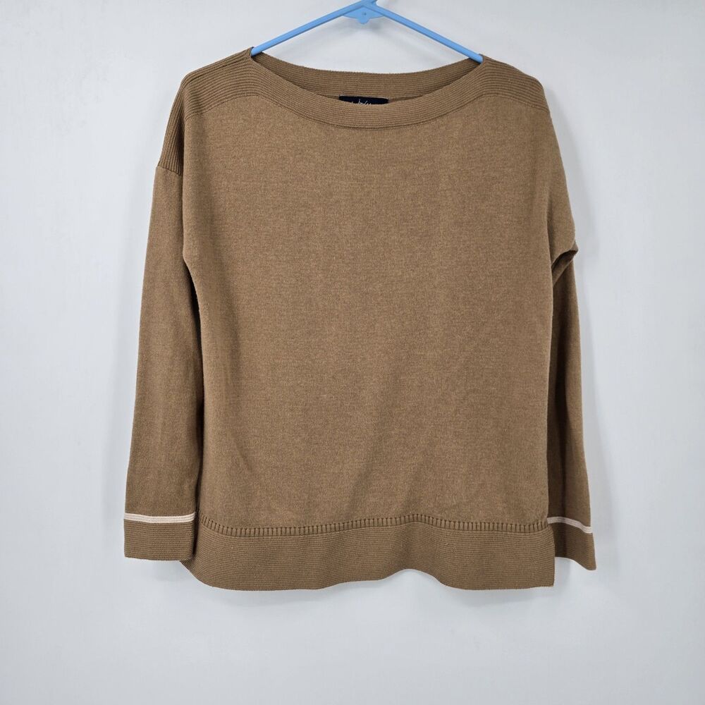 Joules Vivianna Sweater Tan Long Sleeve Knit Size US Size 8 Brown Boatneck Sand